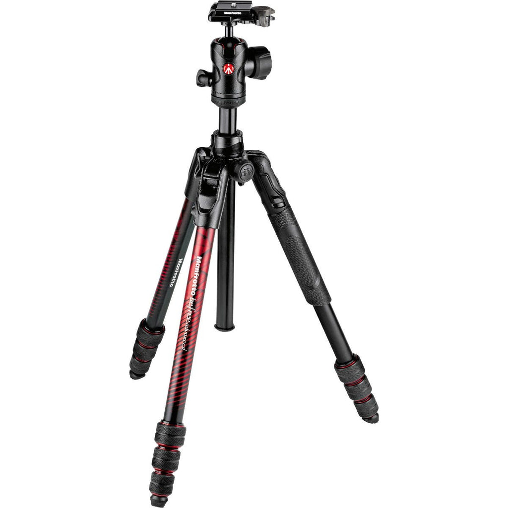 Manfrotto Befree Advanced Travel Aluminum Tripod with Ball Head Twist Locks Red