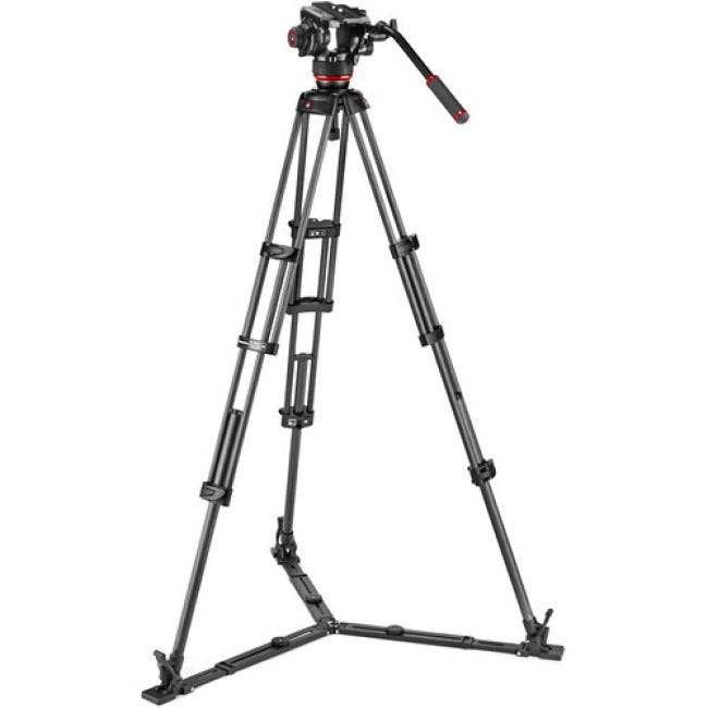 Manfrotto Carbon Fiber Twin Video Tripod Legs with Ground Spreader (100/75mm Bowl)