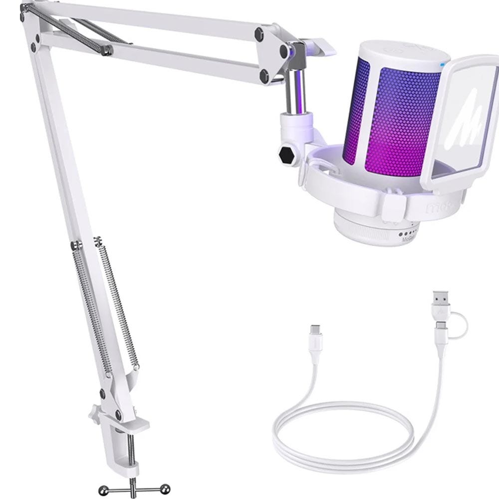 MAONO DGM20S Gamerwave Condenser USB Gaming RGB Microphone (White)