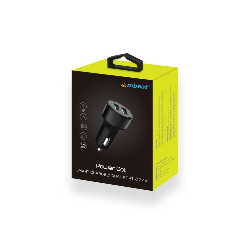 Mbeat Power Dot Dual port 3.4A USB Car Charger