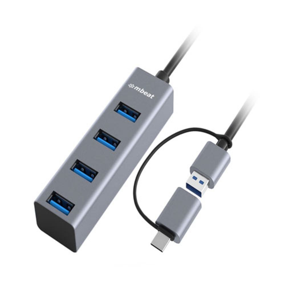 mbeat 4-Port USB 3.0 Hub with USB-C Converter