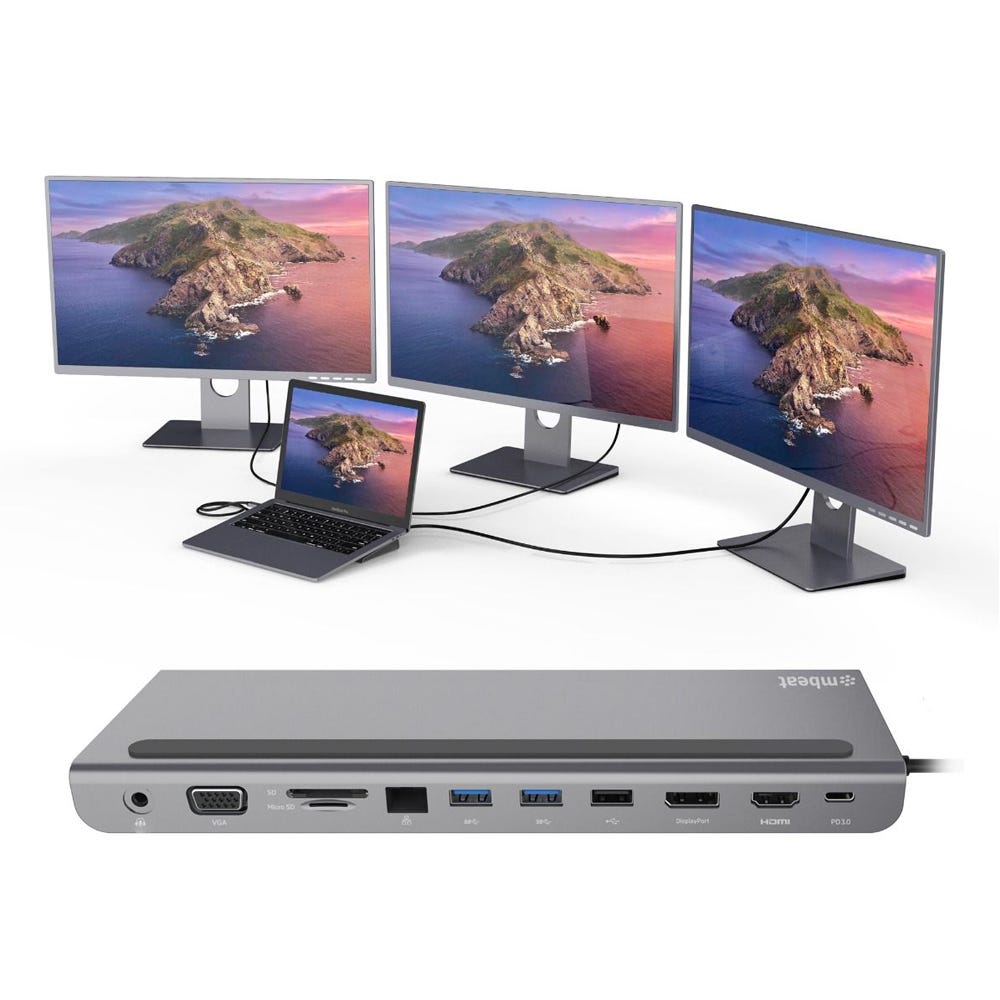 Mbeat 11 in 1 Multiport USB C Dock with HDMI DisplayPort VGA 