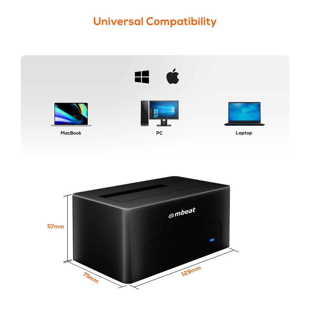 Mbeat D1 USB 3.0 3.5" & 2.5" SATA HDD Docking Station (Black)