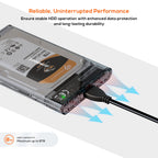Mbeat A1 See-Through Tool Free USB 3.0 2.5" SATA HDD Enclosure (Black)