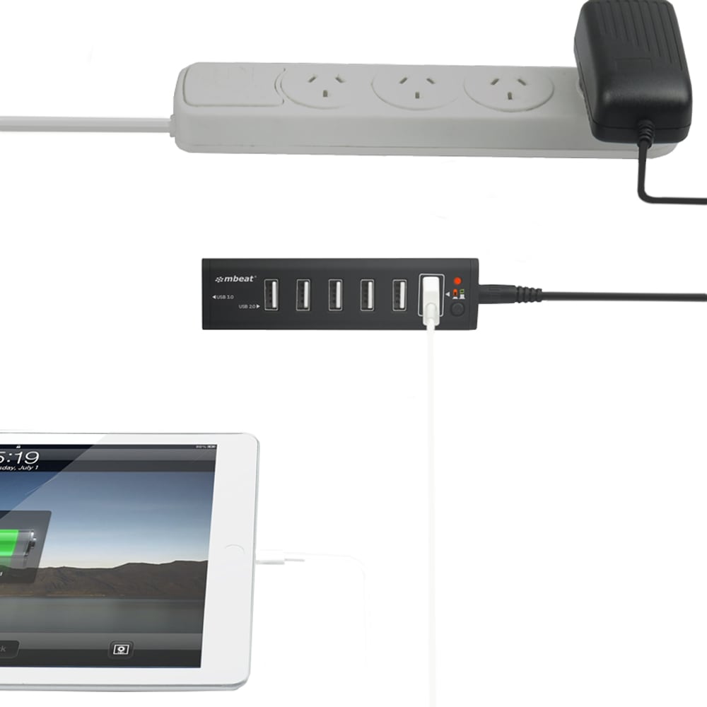 mbeat 7-Port USB 3.0 & USB 2.0 Hub with 2.1A Smart Charging Function