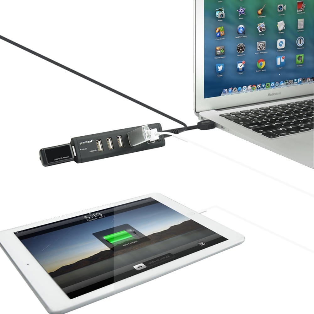 mbeat 7-Port USB 3.0 & USB 2.0 Hub with 2.1A Smart Charging Function