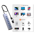 Mbeat 7-Port USB Hub with Dual USB-A & USB-C Connector