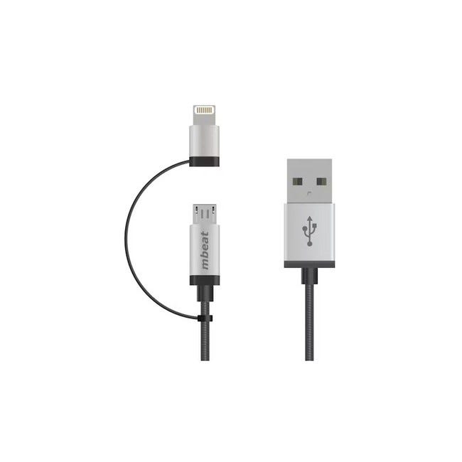 mbeat 1m Lightning and Micro-USB to USB Cable