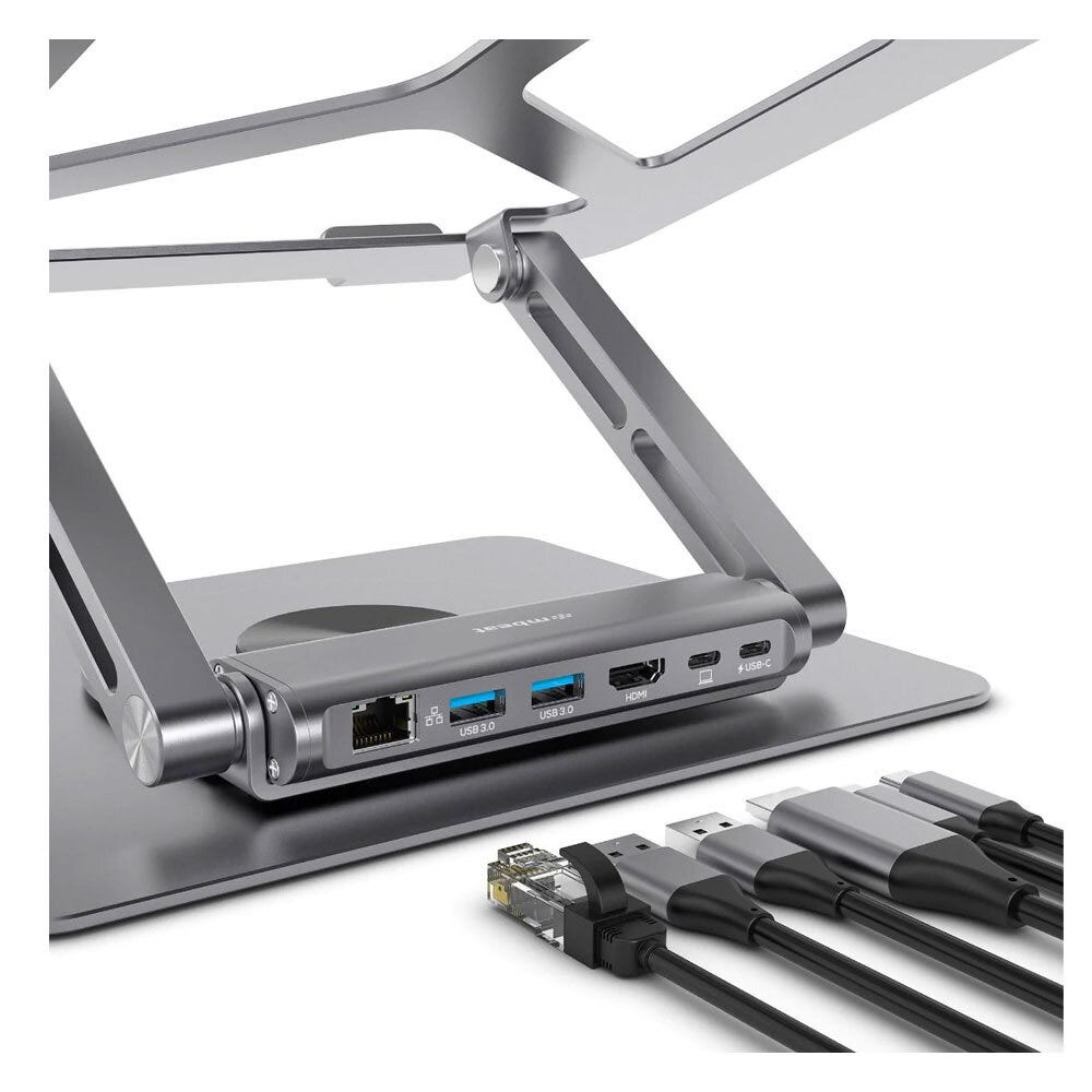Mbeat Stage S12 Rotating Laptop Stand with USB C Docking Station 