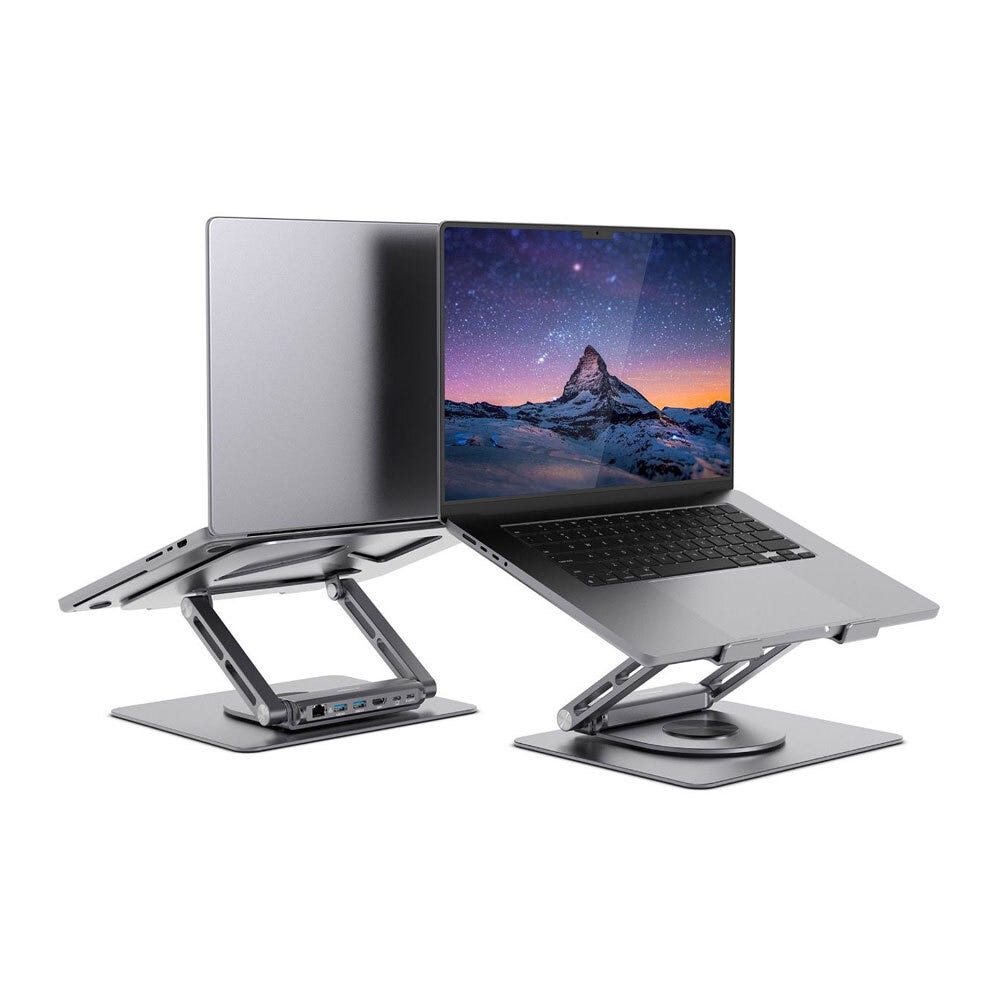 Mbeat Stage S12 Rotating Laptop Stand with USB C Docking Station 