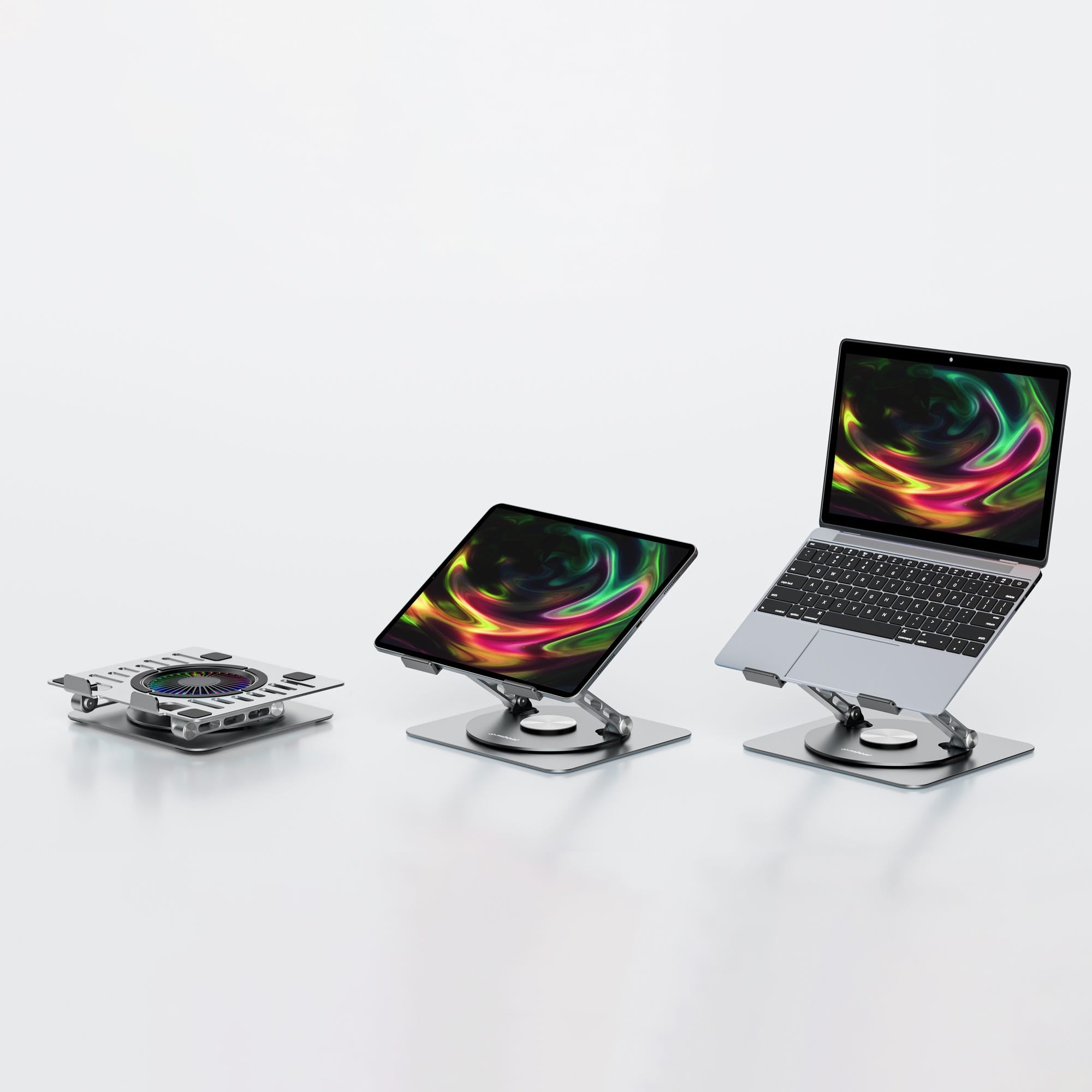 Mbeat S8 Rotating Laptop Stand with RGB Cooling Fan and USB Ports