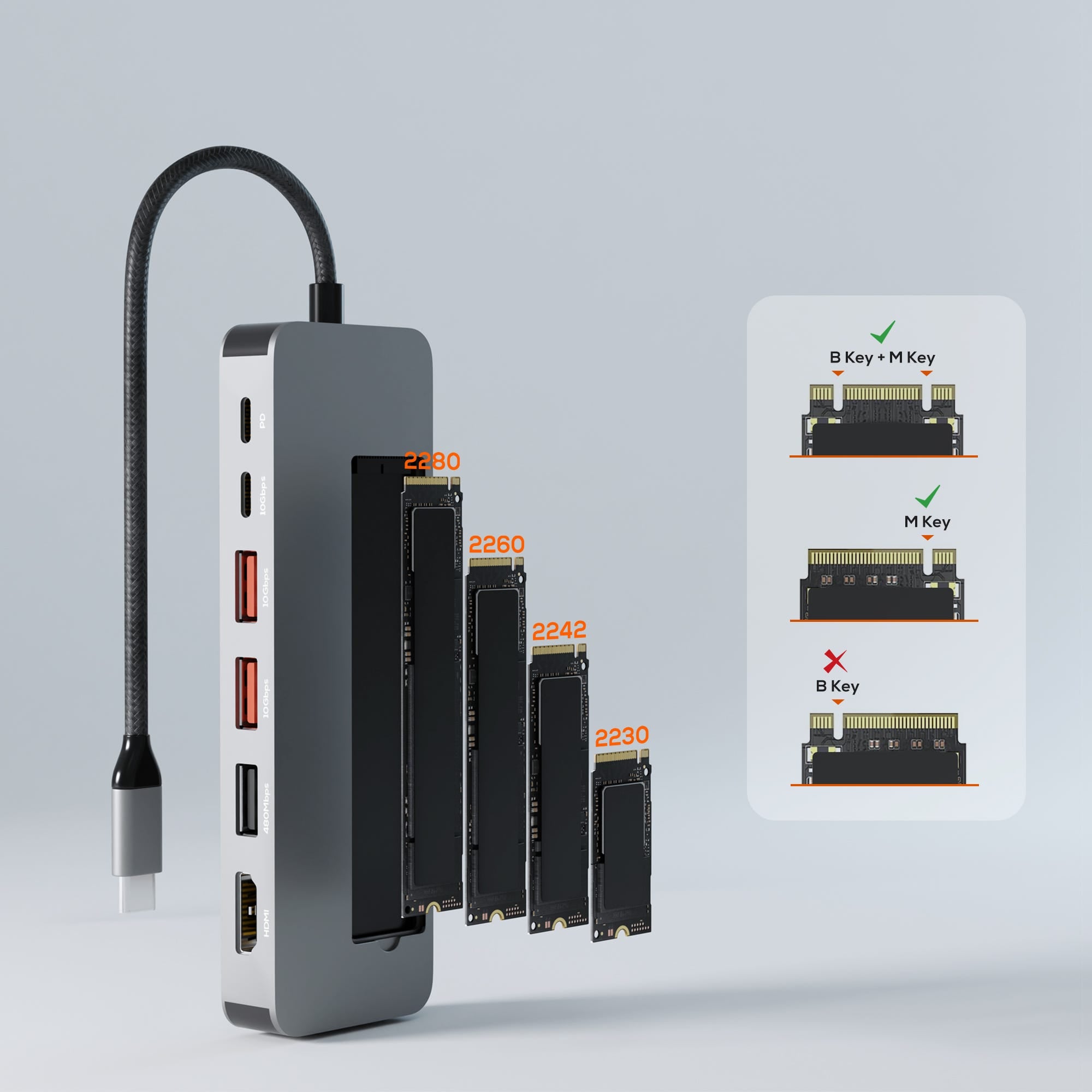 Mbeat Elite 9-in-1 USB-C Multiport Hub with Built-in M.2 NVMe SSD Enclosure