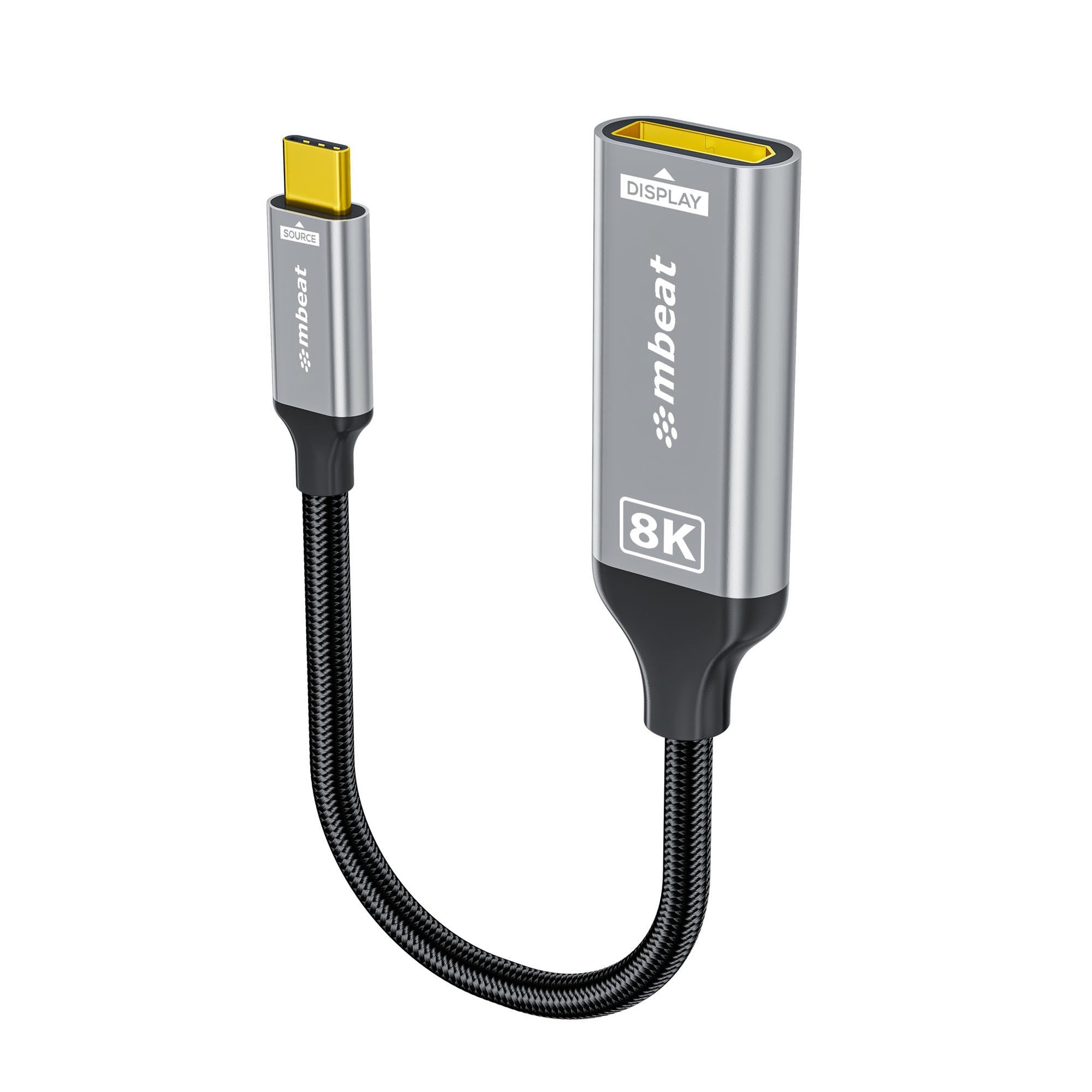 Mbeat Tough Link 8K 8K USB-C to DisplayPort Adapter (Space Grey)