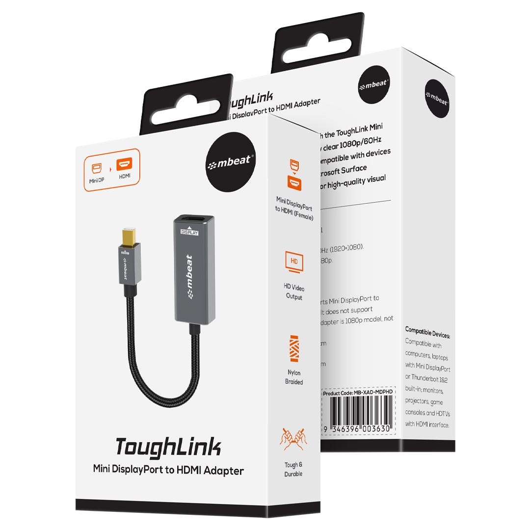 Mbeat Tough Link Mini DisplayPort to HDMI Adapter