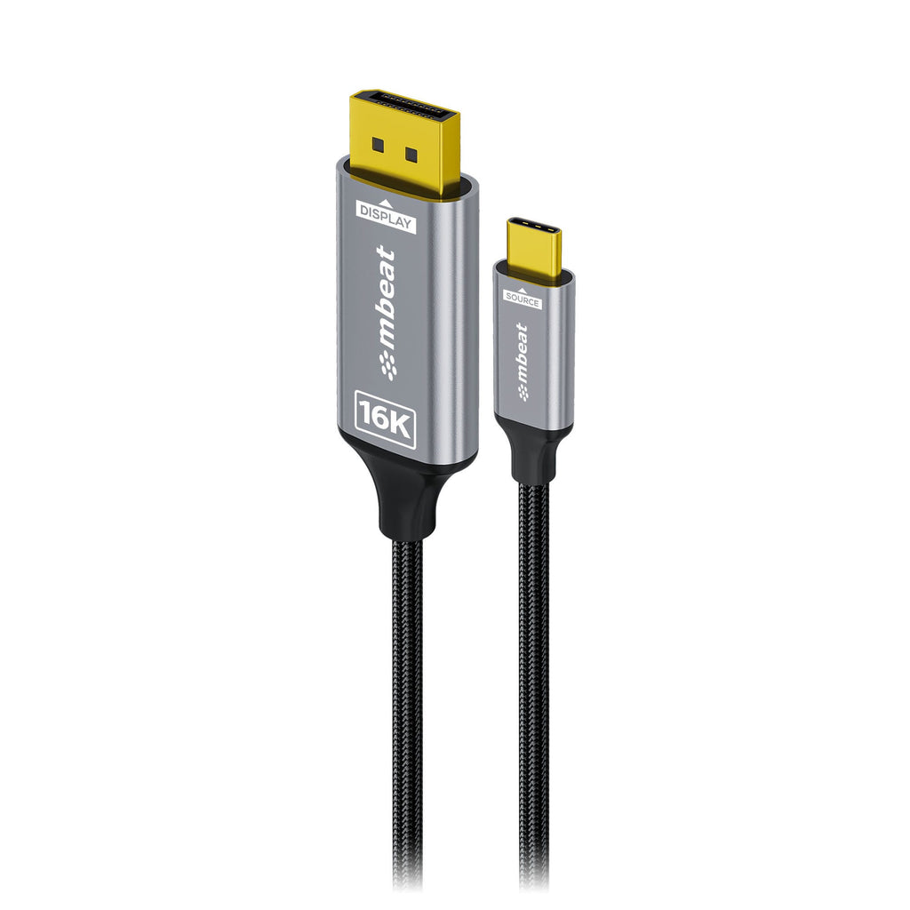 Mbeat Tough Link 1.8m 16K USB-C to DisplayPort Cable (Space Grey)