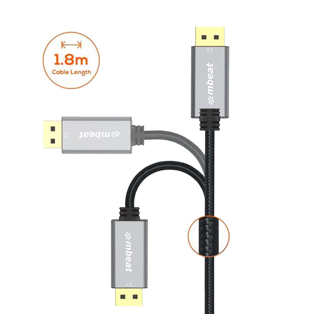 Mbeat Toughlink 1.8m 4K/60Hz Display Port to HDMI Cable