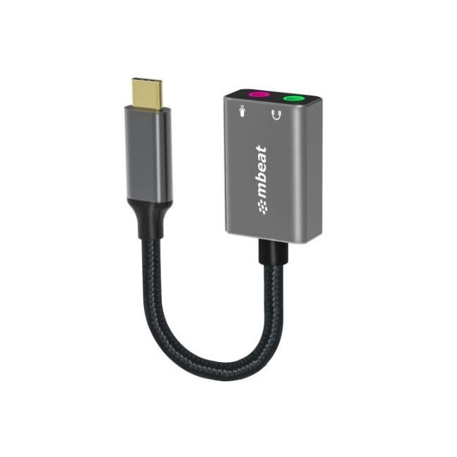 mbeat Elite USB-C to 3.5 Audio and Microphone Adapter