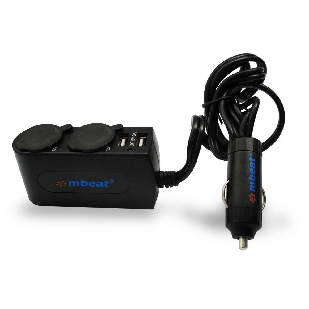Mbeat 3A/15W dual port USB & Cigaratte Charger for phone & tablet