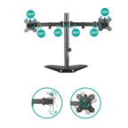 Mbeat activiva Dual-Screen Articulating Monitor Arm with Free-Standing Desktop Base