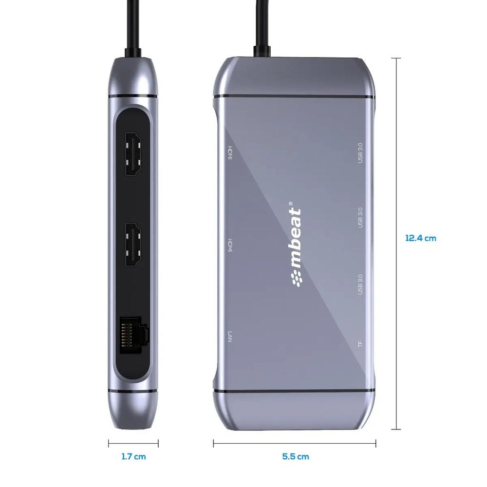 Mbeat Elite X11 Dual HDMI USB-C Docking Station