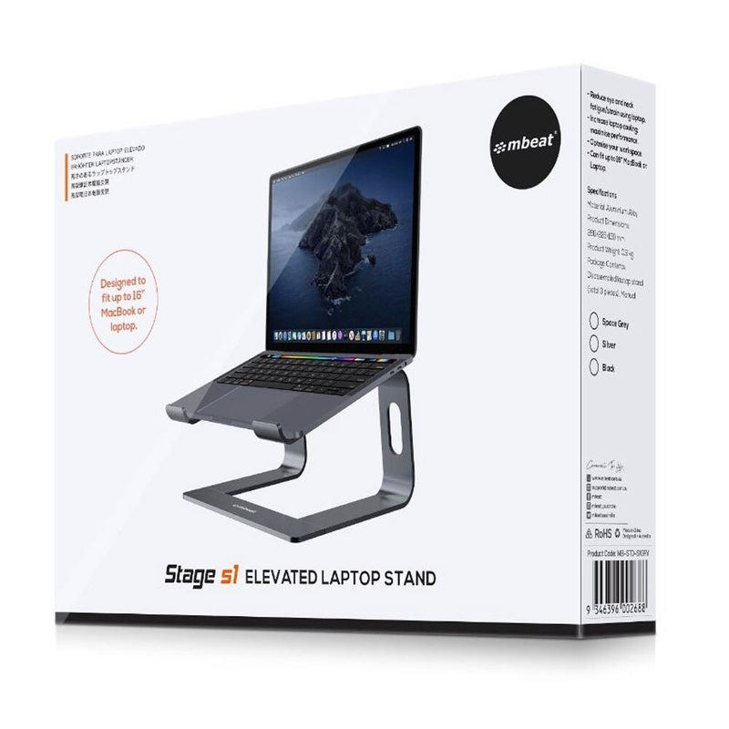 Mbeat Stage S1 Elevated Laptop Stand (Space Grey)