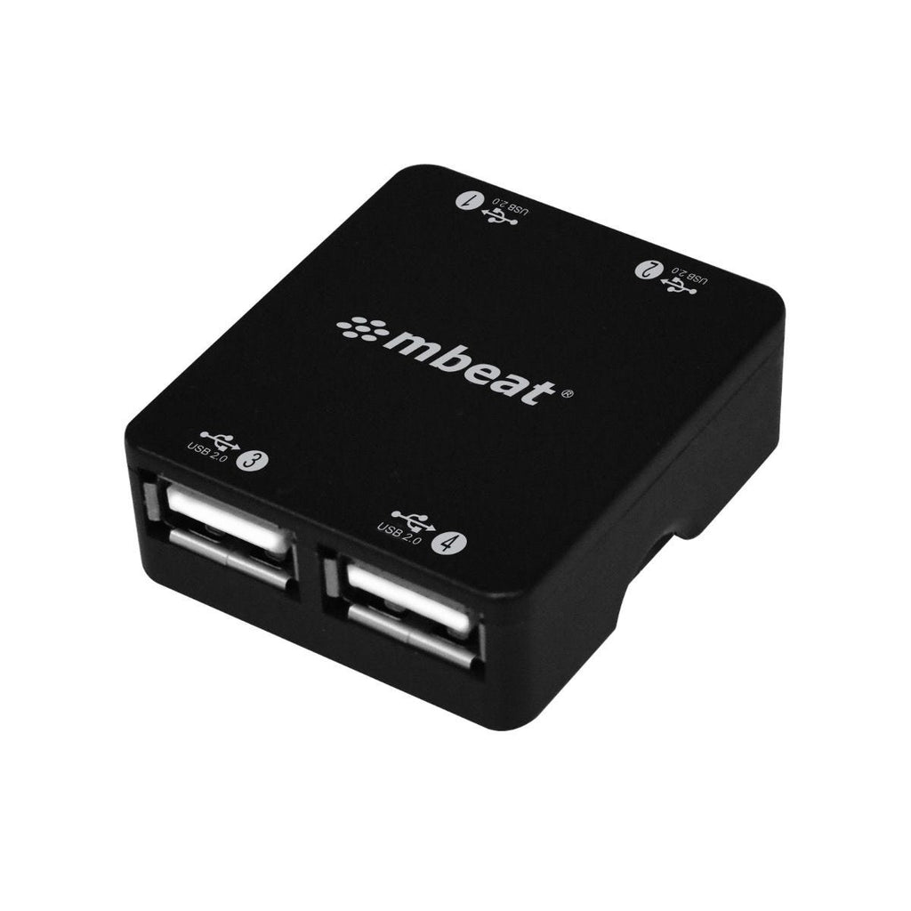 Mbeat Super mini 4 Port USB 2.0 hub with tuck-away cable design