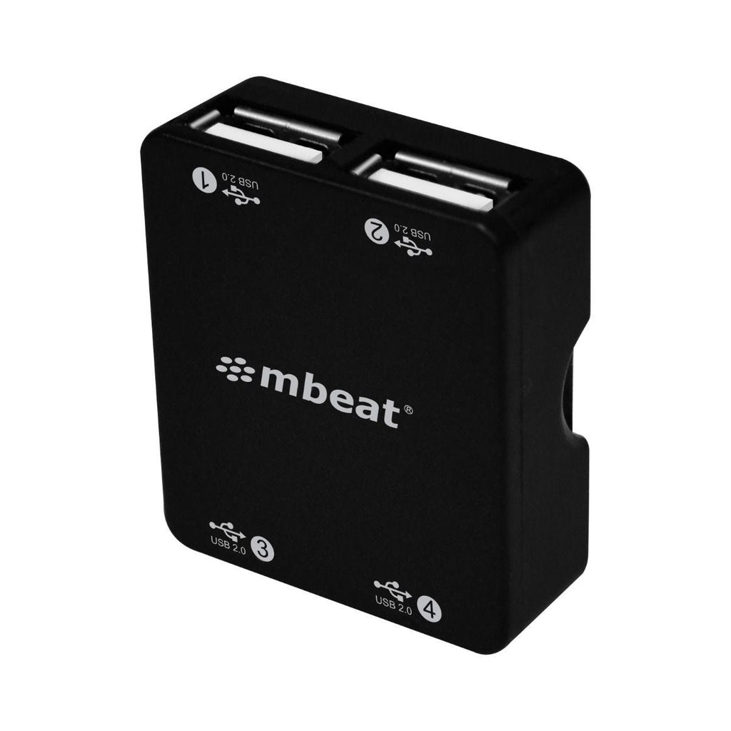 Mbeat Super mini 4 Port USB 2.0 hub with tuck-away cable design