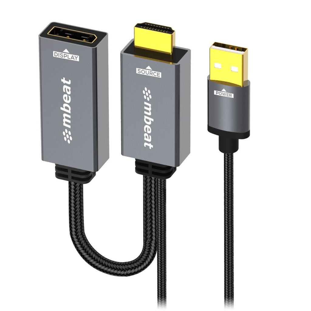 Mbeat Tough Link HDMI to DisplayPort Adapter with USB Power