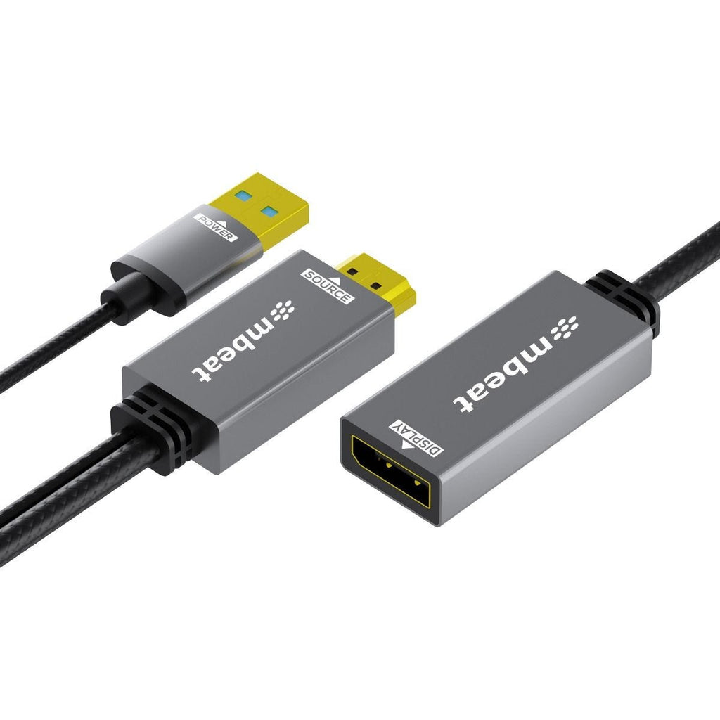 Mbeat Tough Link HDMI to DisplayPort Adapter with USB Power