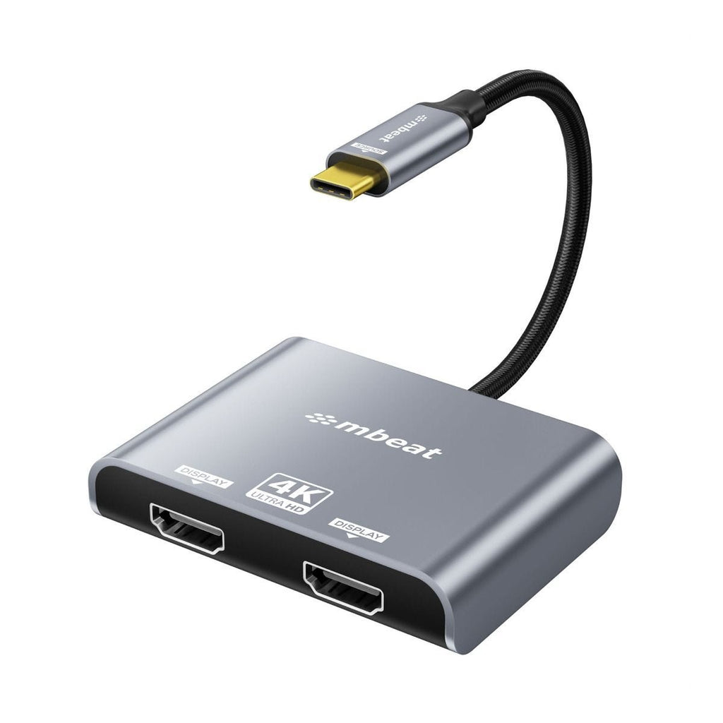 Mbeat Tough Link USB USB-C to Dual 4K 60Hz HDMI MST Adapter (Space Grey)