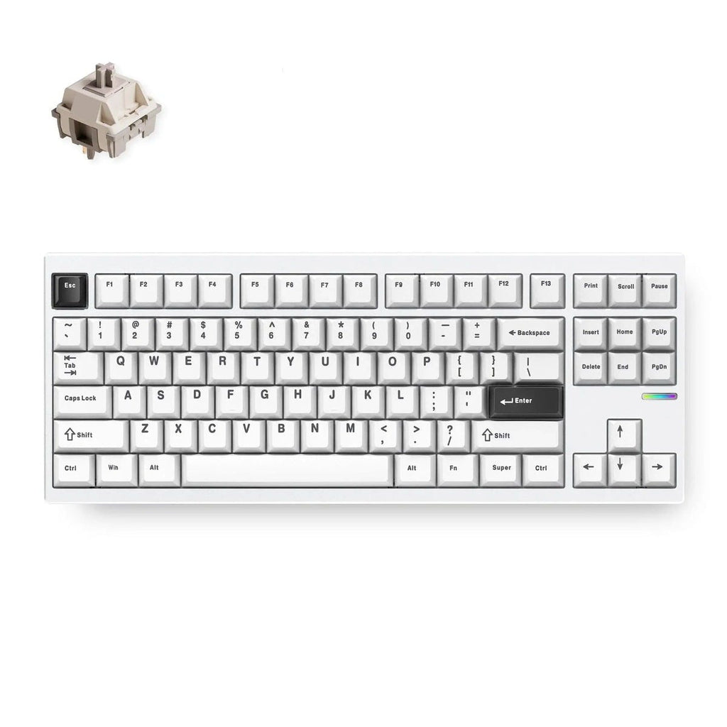 MCHOSE GX87 80% Wireless Aluminum Keyboard (White) (Vintage White Switch) 