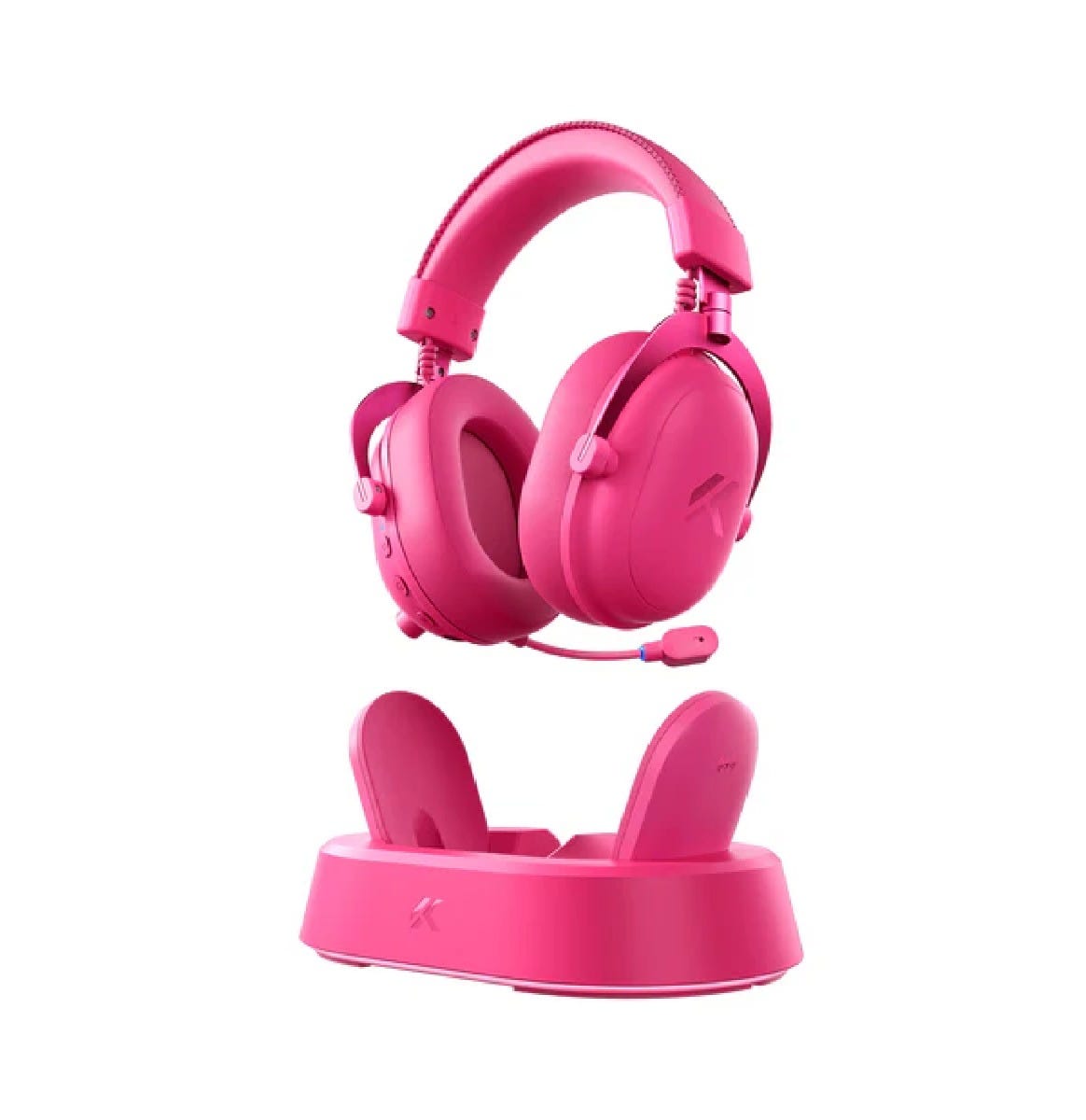 MCHOSE V9 Turbo+ Wireless RGB Gaming Headset with Charging Station (Berry Red)