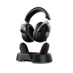 MCHOSE V9 Turbo+ Wireless RGB Gaming Headset with Charging Station (Black Gold)