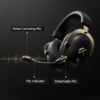 MCHOSE V9 Turbo+ Wireless RGB Gaming Headset with Charging Station (Black Gold)