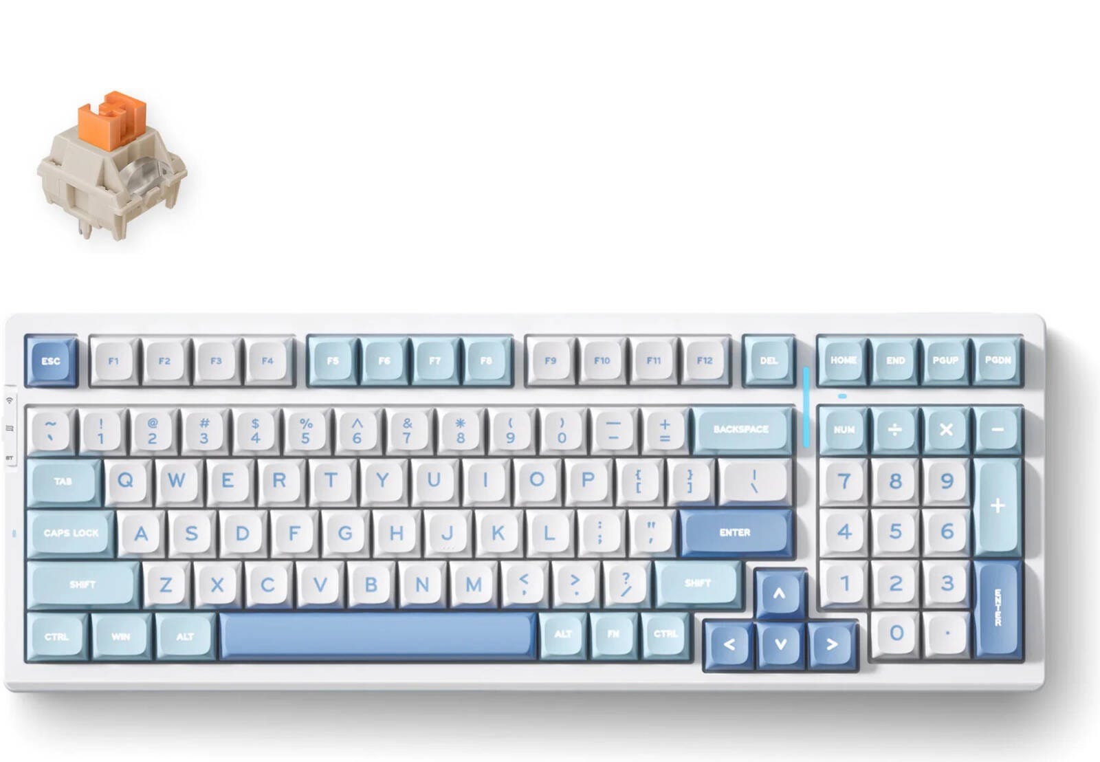MCHOSE G98 Pro 98% Wireless Keyboard (Blue) (Flame Orange Switch)
