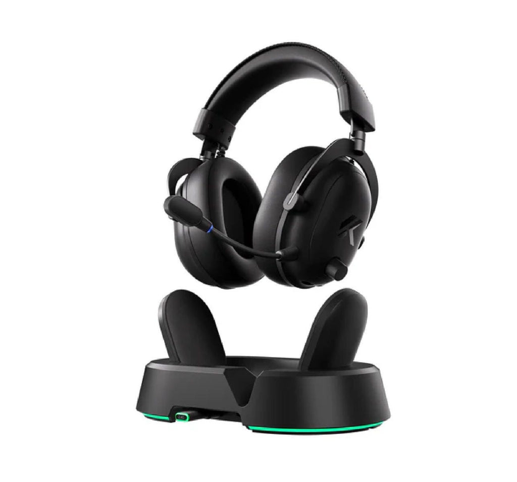 MCHOSE V9 Turbo+ Wireless RGB Gaming Headset with Charging Station (Steel Black)