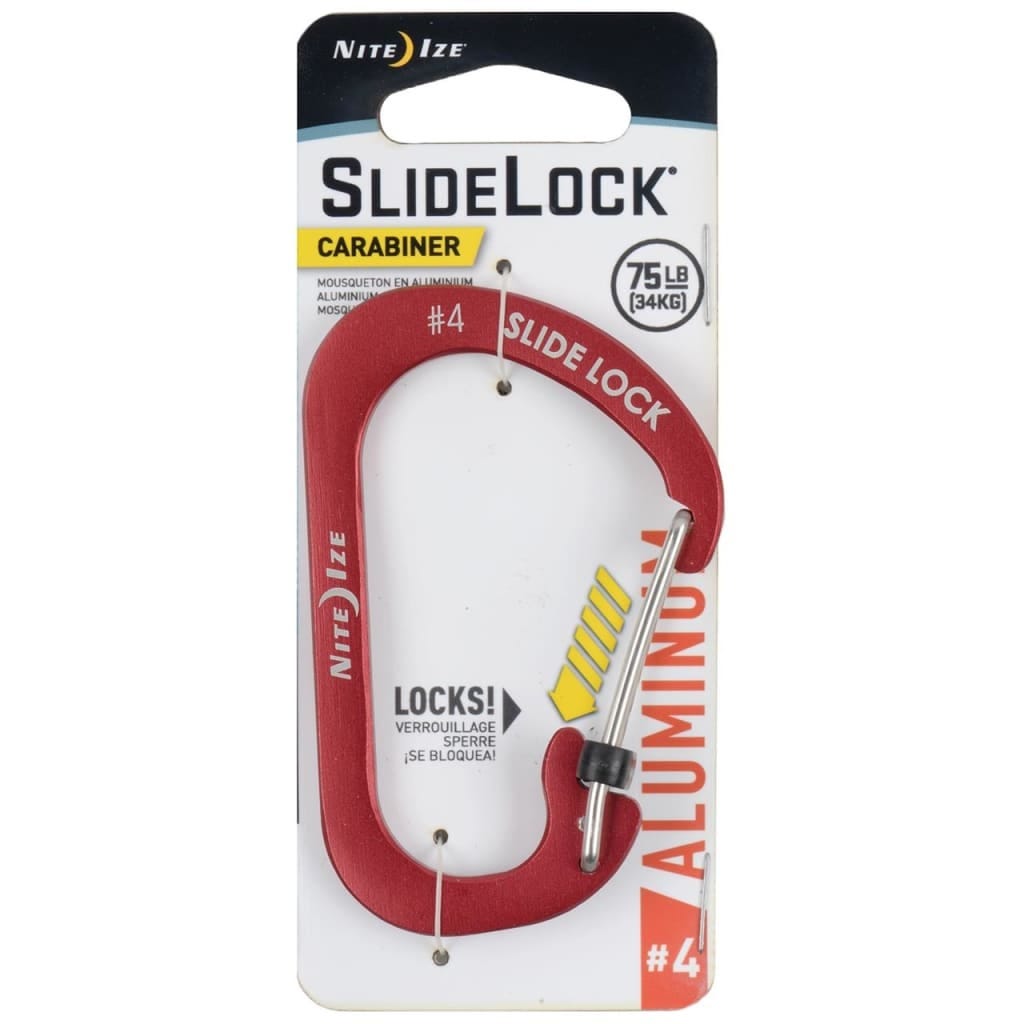 Nite Ize SlideLock Carabiner Aluminium #4 - Red