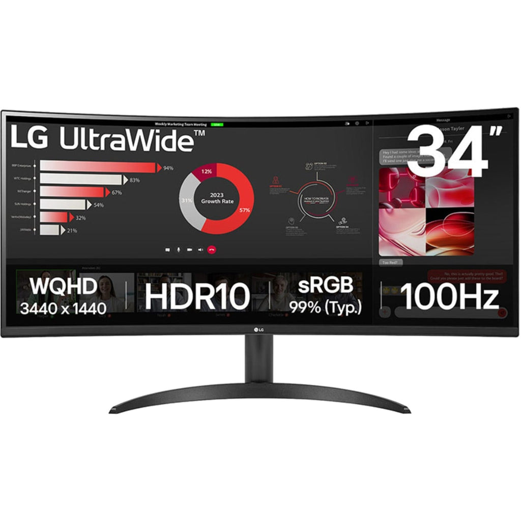 LG 34WR50QK-B 34" Ultra Wide QHD 100Hz Curved Monitor