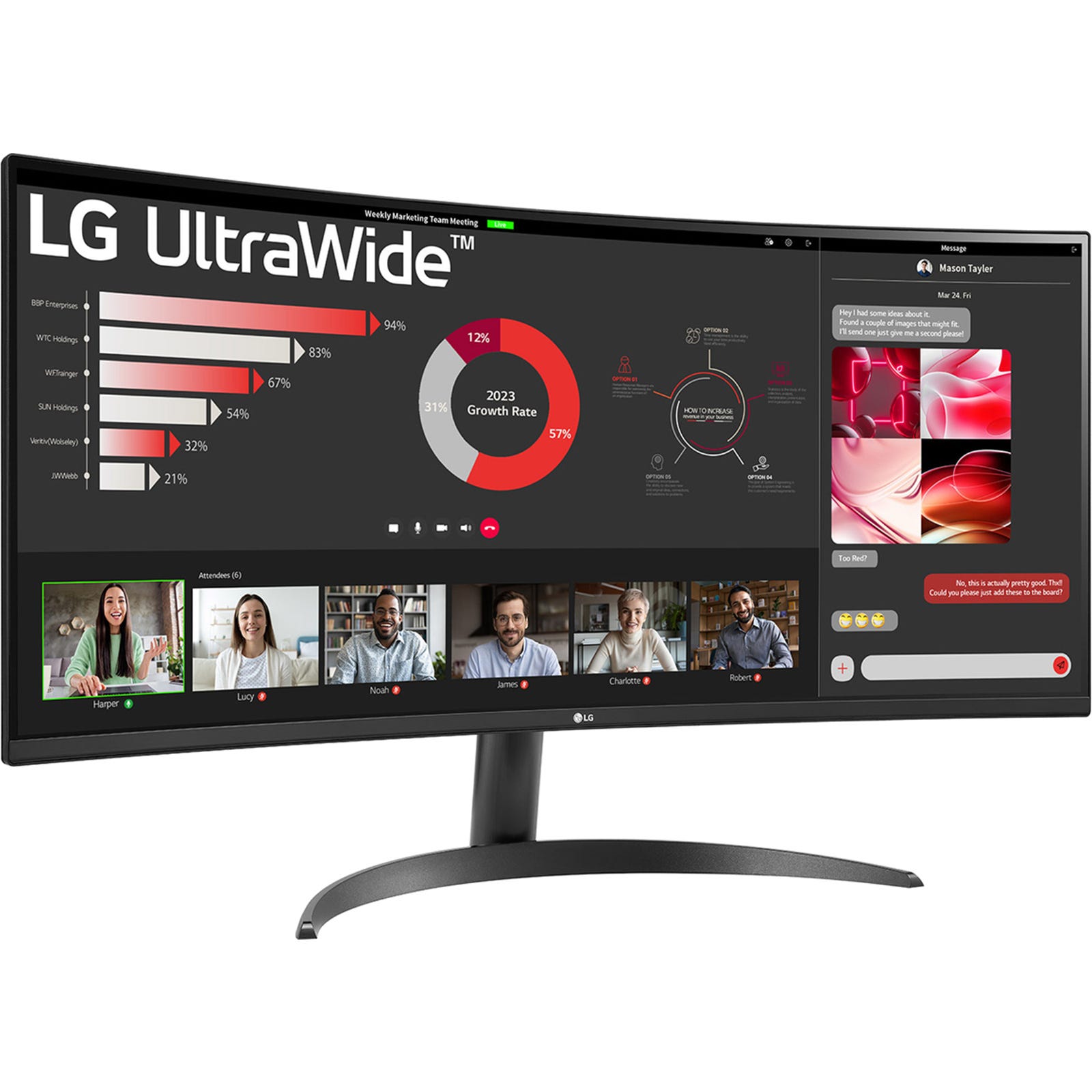 LG 34WR50QK-B 34" Ultra Wide QHD 100Hz Curved Monitor