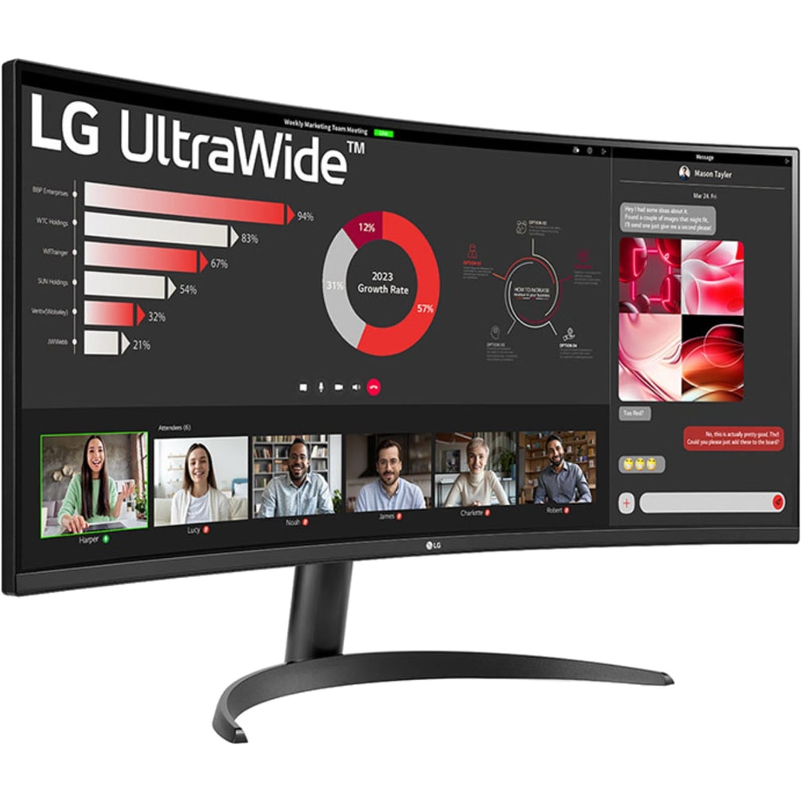LG 34WR50QK-B 34" Ultra Wide QHD 100Hz Curved Monitor
