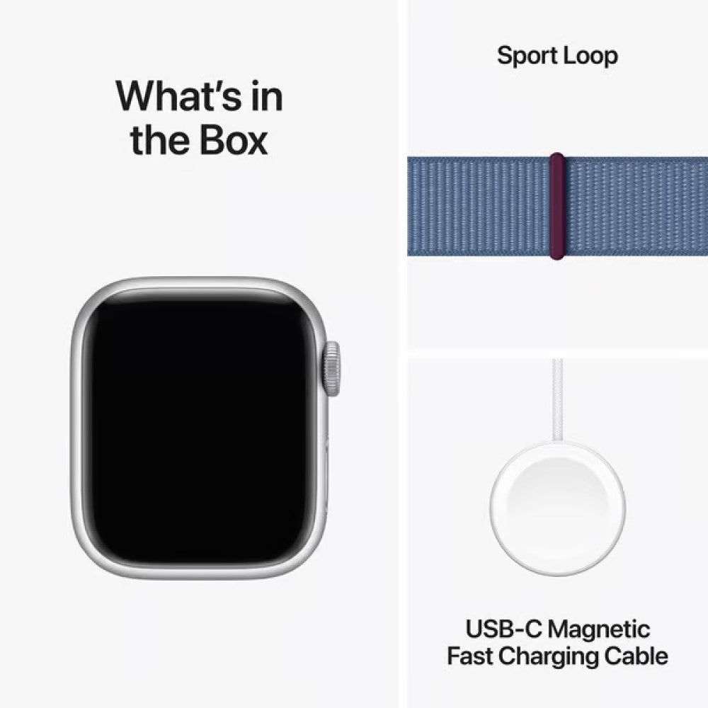 Apple Watch Series 9 41mm Silver Aluminium Case GPS + Cellular Sport Loop