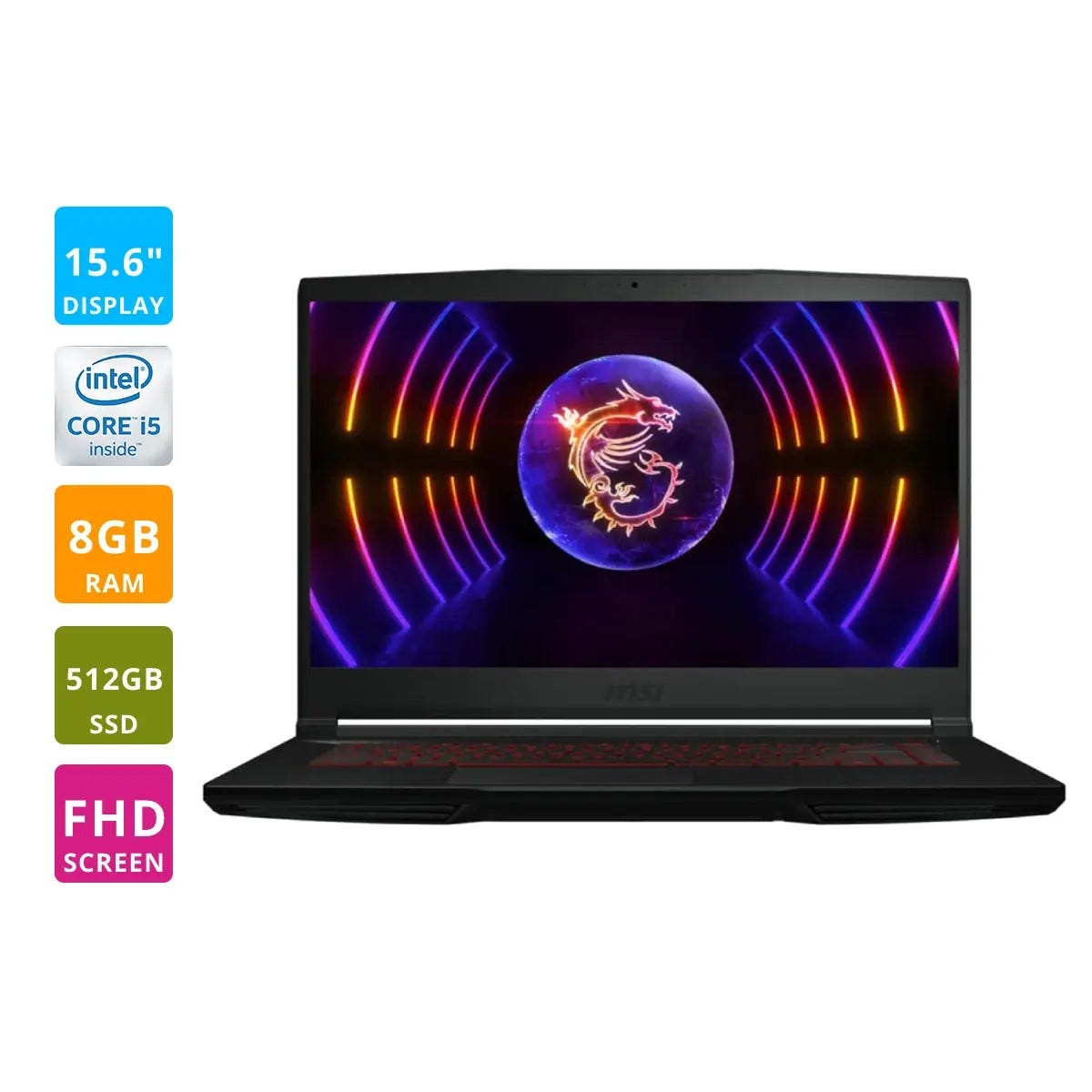 MSI Thin GF63 15.6" FHD 144Hz (i5-12450H, 8GB, 512GB, RTX3050) Gaming Laptop