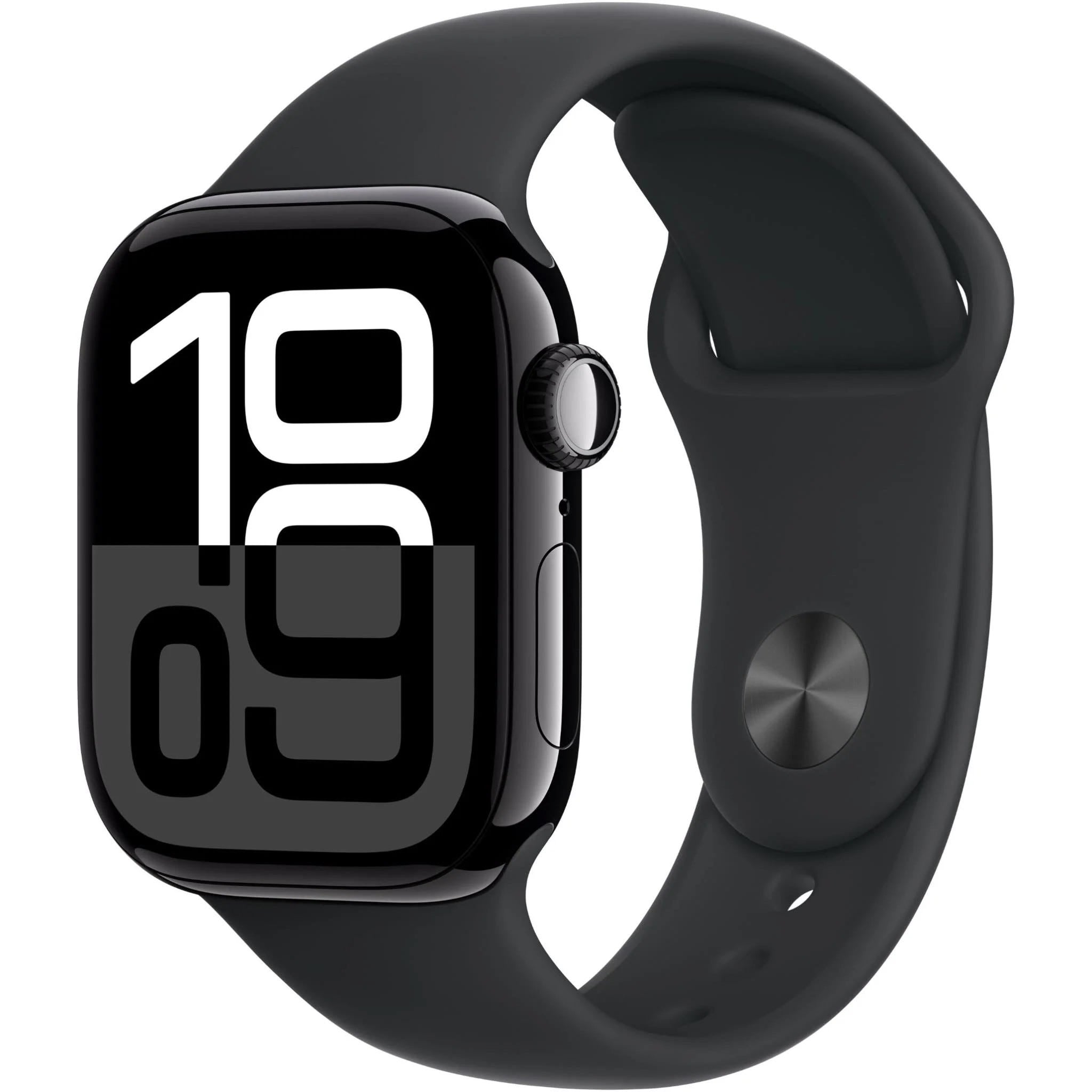 Apple Watch Series 10 42mm Jet Black Aluminium Case GPS + Cellular Sport Band (S/M) (Black)
