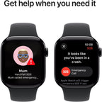 Apple Watch Series 10 42mm Jet Black Aluminium Case GPS + Cellular Sport Band (S/M) (Black)