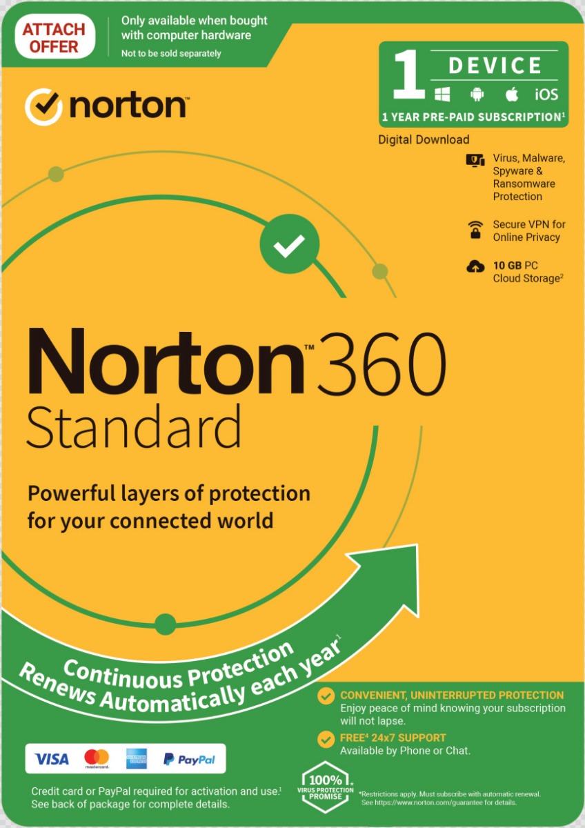 Norton 360 Standard Empower 10Gb AU 1 User 1 Device 