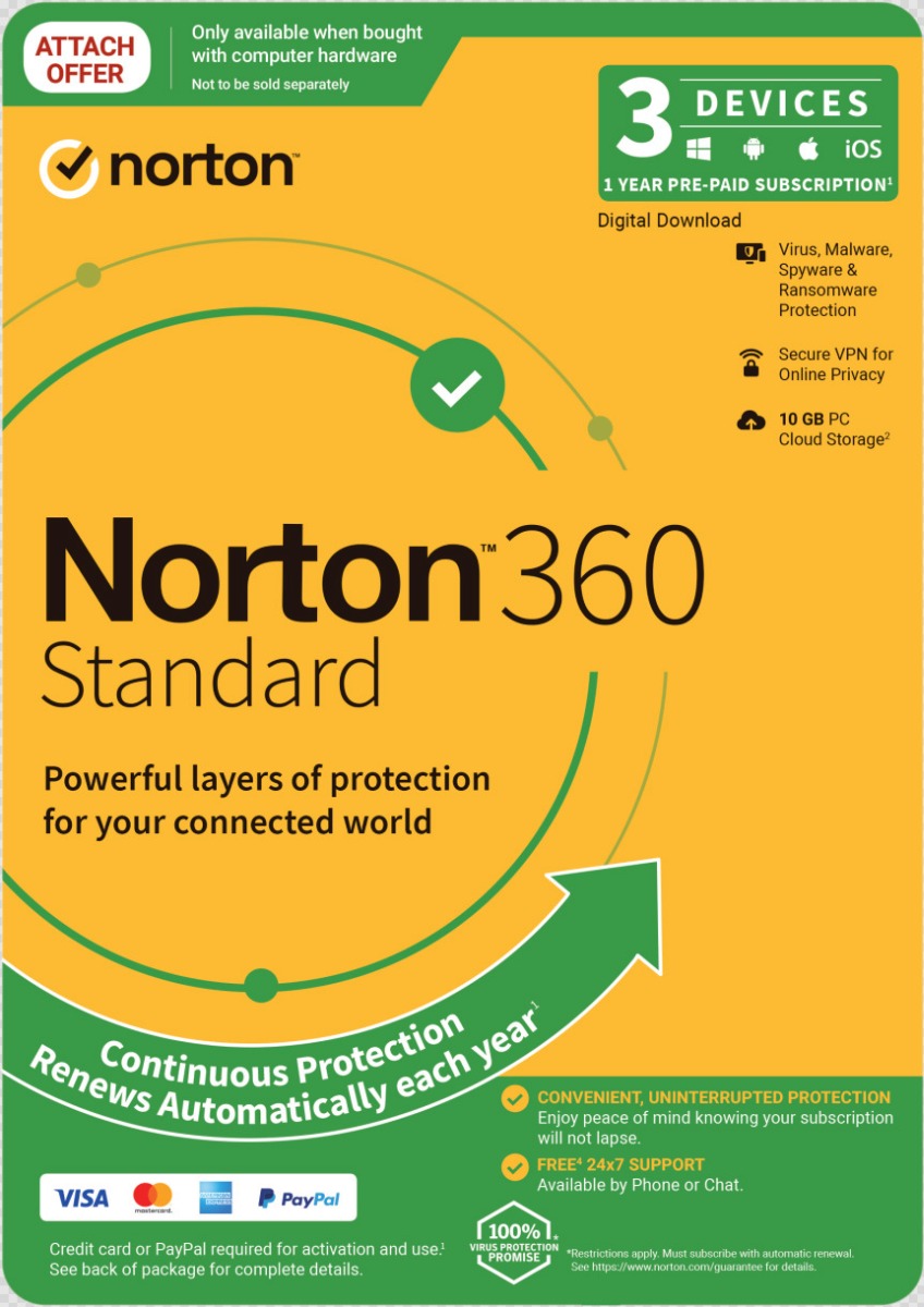  Norton 360 Standard 10Gb AU 1 User 3 Devices 