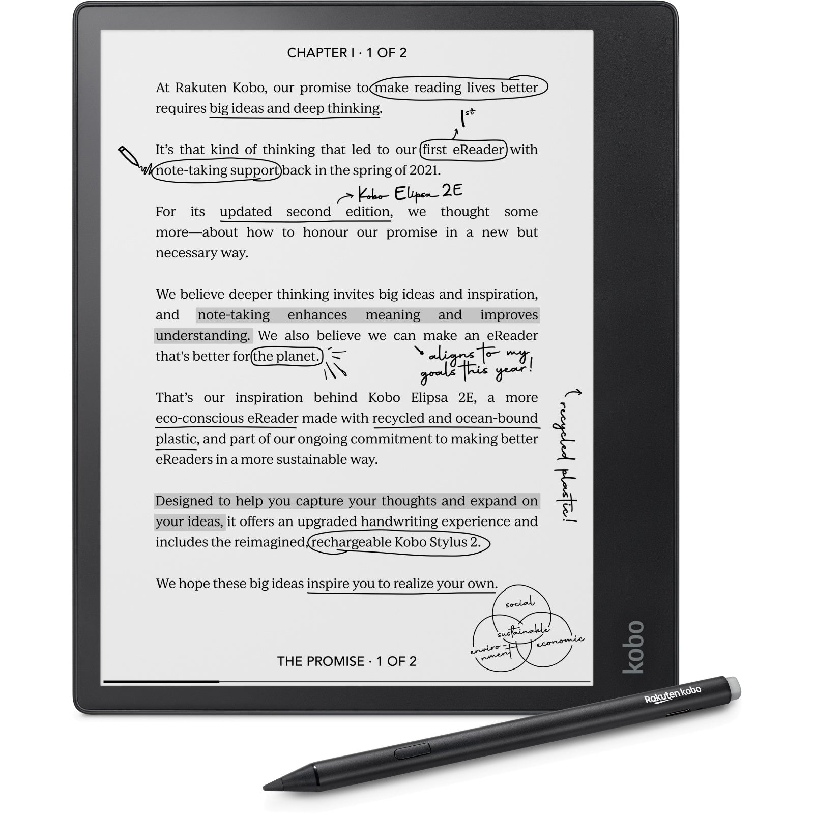 Kobo Elipsa 2E with Kobo Stylus 2 Bundle