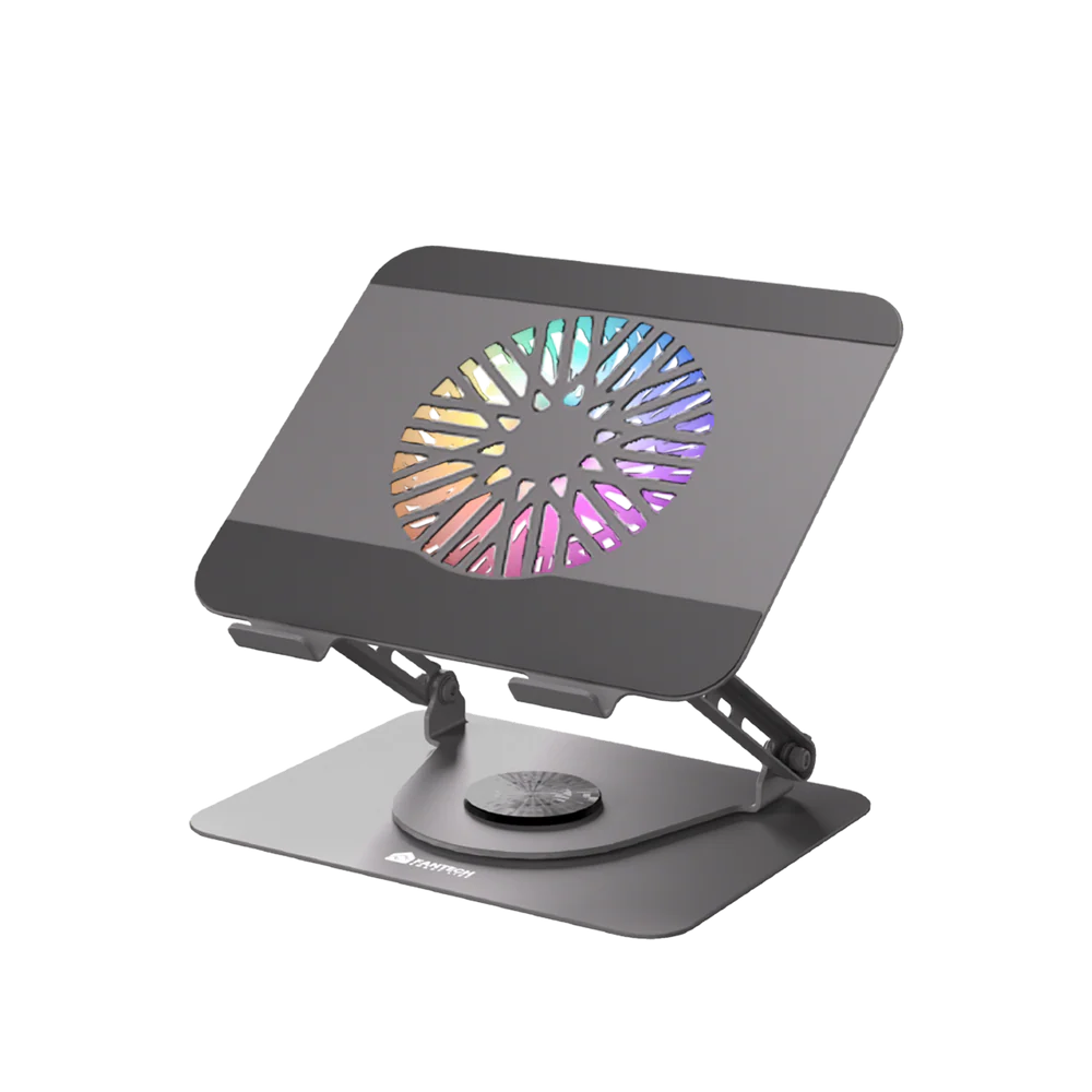 Fantech NC30 Notebook Laptop Cooler RGB Cooling Stand with 360 Rotating Base - Grey 