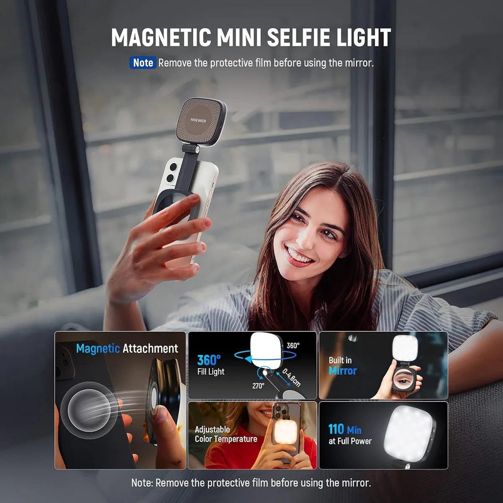 NEEWER NL48B Magnetic Selfie Light - White