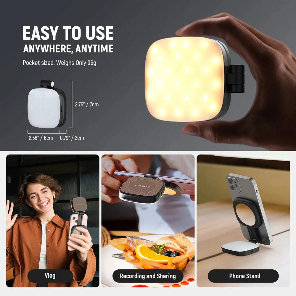 NEEWER NL48B Magnetic Selfie Light - Black